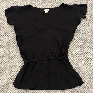 Black Blouse with Waist Tie